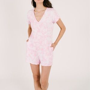 Smash and Tess Sunday shorty romper tie dye
